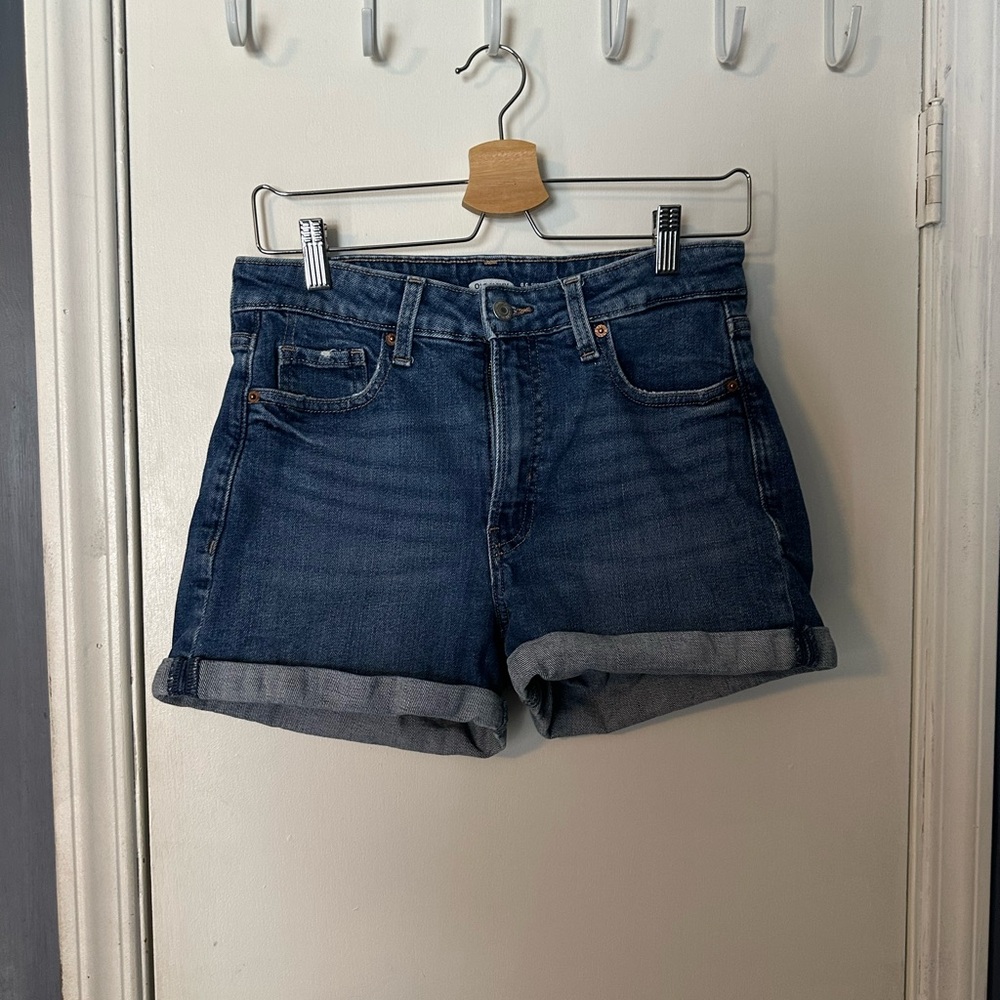 Old Navy Dark Blue Rolled Cuff Denim Shorts